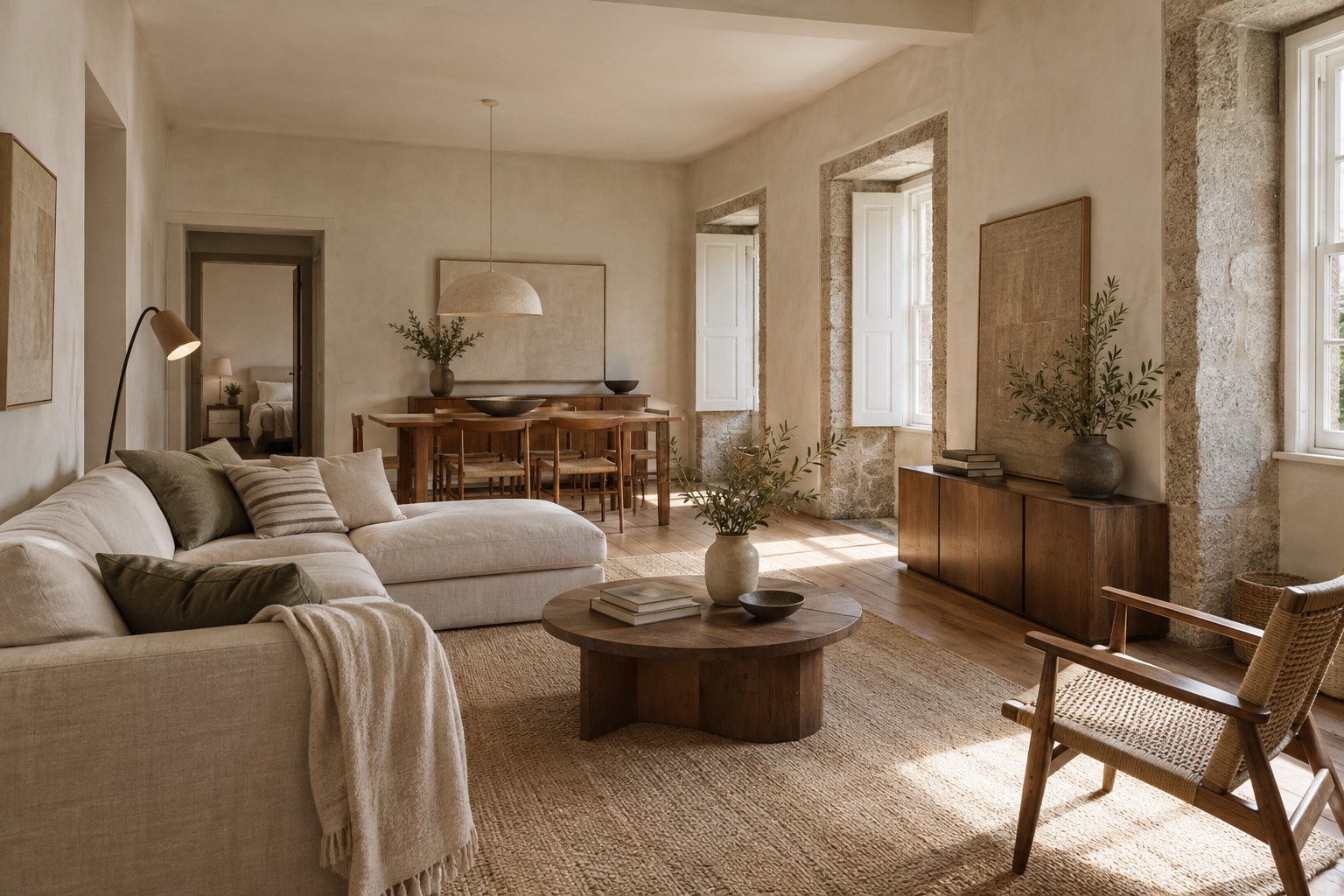 Image d'ambiance d'un appartement contemporain pour longs séjours